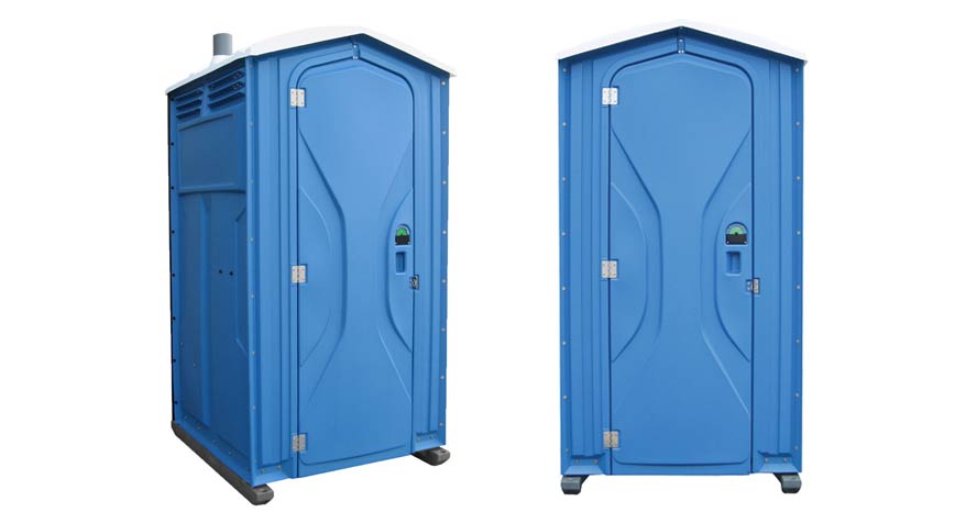 Long-term porta potty units on site in Flint, Michigan